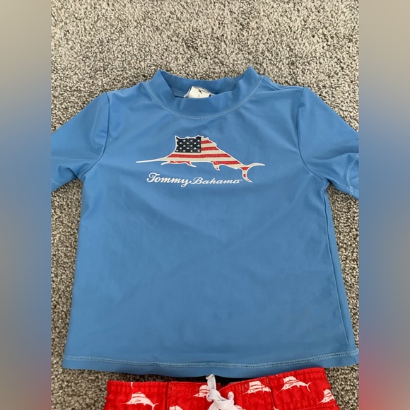 Tommy Bahama 5 swim trunks shirt set - Picture 3 of 6
